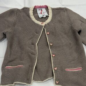 Moser Kids Blazer in Brown with Pink Accents